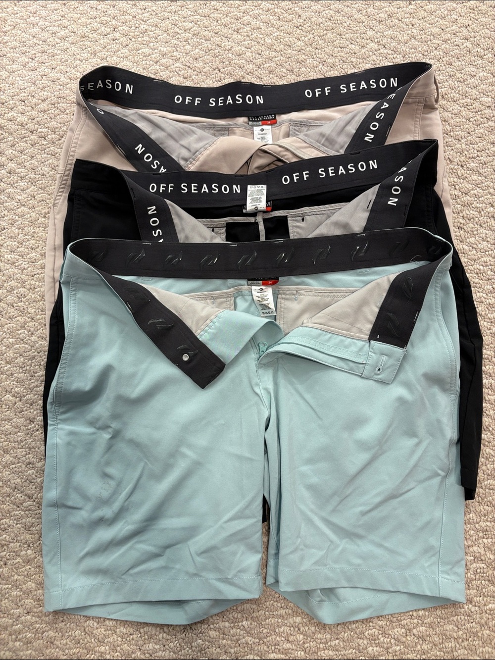 Men's Pure Hockey Off Season Shorts- Light Blue, Black, Tan